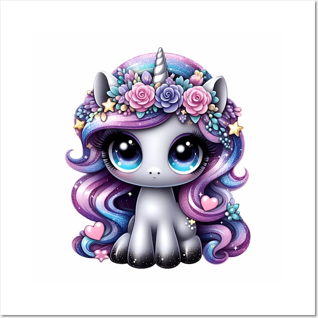 Y2K glitter pony unicorn Wall Art by beangeerie